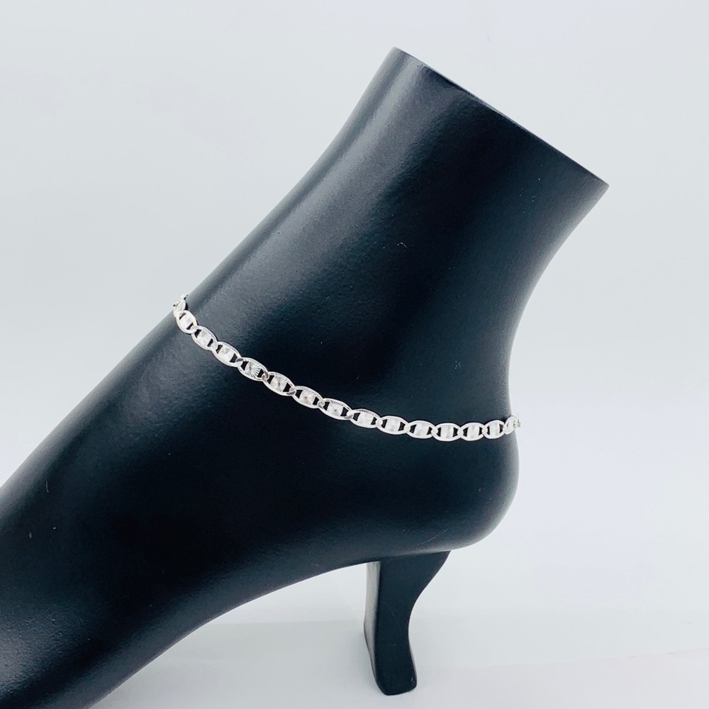 ❤️ 925 Sterling Silver Ankle Bracelet 9.5”